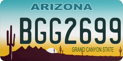 AZ license plate BGG2699