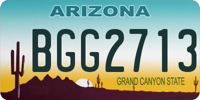 AZ license plate BGG2713