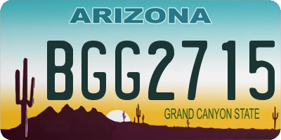AZ license plate BGG2715