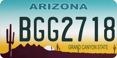 AZ license plate BGG2718