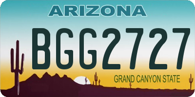 AZ license plate BGG2727