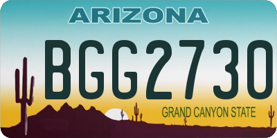 AZ license plate BGG2730