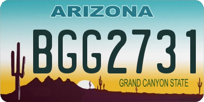 AZ license plate BGG2731