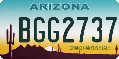 AZ license plate BGG2737