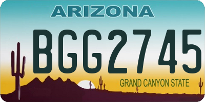 AZ license plate BGG2745