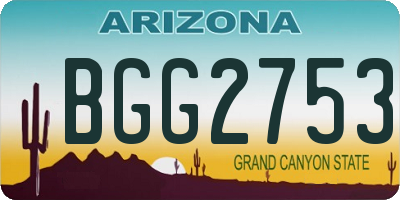 AZ license plate BGG2753
