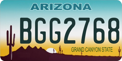 AZ license plate BGG2768