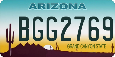 AZ license plate BGG2769
