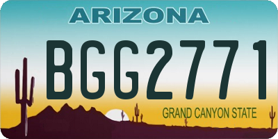 AZ license plate BGG2771