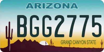 AZ license plate BGG2775