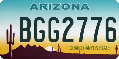 AZ license plate BGG2776