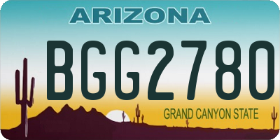 AZ license plate BGG2780