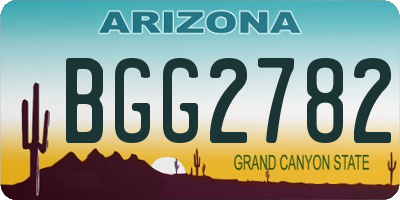 AZ license plate BGG2782