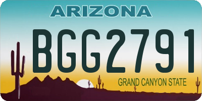 AZ license plate BGG2791
