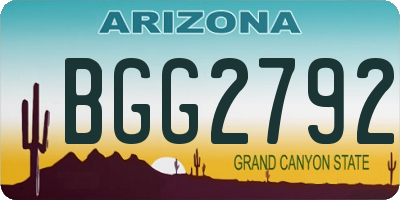 AZ license plate BGG2792