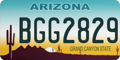AZ license plate BGG2829