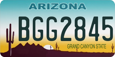 AZ license plate BGG2845