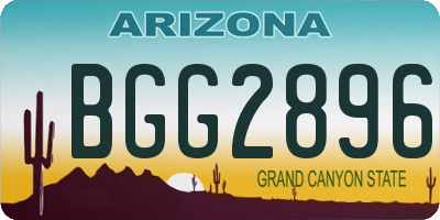 AZ license plate BGG2896
