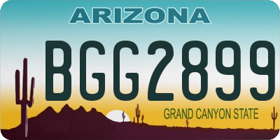 AZ license plate BGG2899