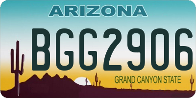 AZ license plate BGG2906