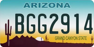 AZ license plate BGG2914