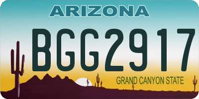AZ license plate BGG2917