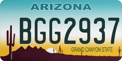 AZ license plate BGG2937