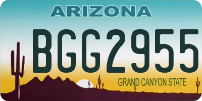 AZ license plate BGG2955