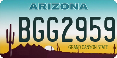 AZ license plate BGG2959