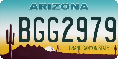 AZ license plate BGG2979