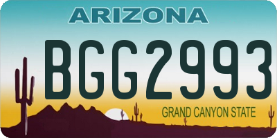 AZ license plate BGG2993