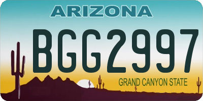 AZ license plate BGG2997