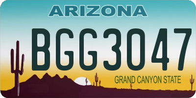 AZ license plate BGG3047