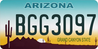 AZ license plate BGG3097