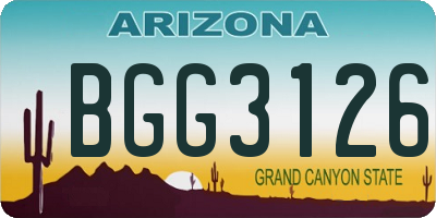 AZ license plate BGG3126
