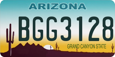 AZ license plate BGG3128