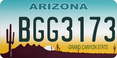 AZ license plate BGG3173