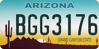 AZ license plate BGG3176