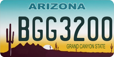 AZ license plate BGG3200