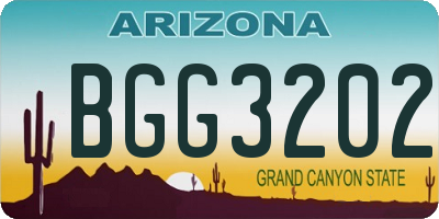 AZ license plate BGG3202