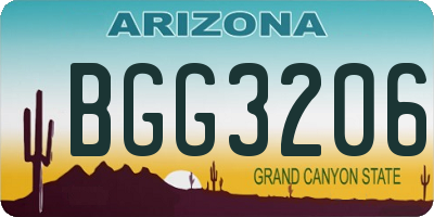 AZ license plate BGG3206