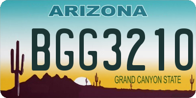 AZ license plate BGG3210