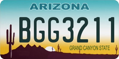 AZ license plate BGG3211
