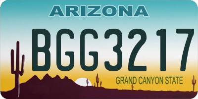 AZ license plate BGG3217