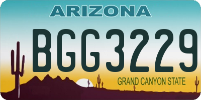 AZ license plate BGG3229
