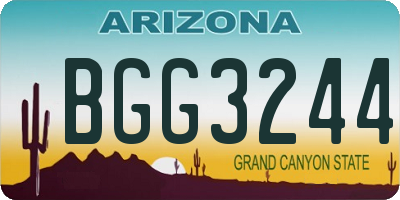 AZ license plate BGG3244