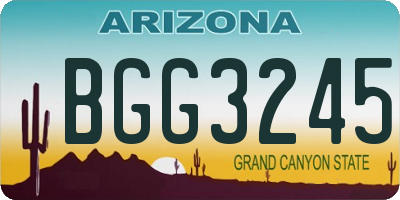 AZ license plate BGG3245