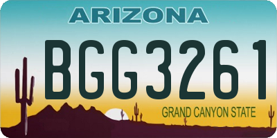 AZ license plate BGG3261