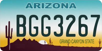 AZ license plate BGG3267