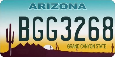 AZ license plate BGG3268